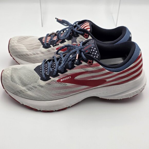 Brooks Launch 6 Shoes Womens Size 10 Red White Blue USA Flag Stars Running - Picture 4 of 11
